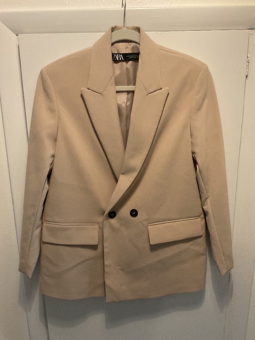 Zara Oversized Ecru Blazer, Size XSmall